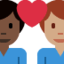 Эмодзи 👨🏿‍❤️‍👨🏽 Twitter.com