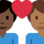 Эмодзи 👨🏿‍❤️‍👨🏾 Twitter.com
