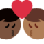 Эмодзи 👨🏿‍❤️‍💋‍👨🏾 Twitter.com