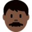 Man: Medium-Dark Skin Tone Twitter/X emoji