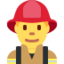 Man firefighter Twitter/X emoji