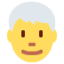 Man: white hair Twitter/X emoji