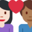 Эмодзи 👩🏻‍❤️‍👨🏾 Twitter.com