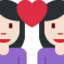 Эмодзи 👩🏻‍❤️‍👩🏻 Twitter.com