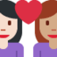 Эмодзи 👩🏻‍❤️‍👩🏽 Twitter.com