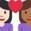 Эмодзи 👩🏻‍❤️‍👩🏾 Twitter.com