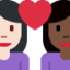 Эмодзи 👩🏻‍❤️‍👩🏿 Twitter.com