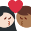 Эмодзи 👩🏻‍❤️‍💋‍👨🏾 Twitter.com