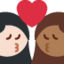 Эмодзи 👩🏻‍❤️‍💋‍👩🏾 Twitter.com