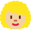 Woman: Curly Hair（やや明るい肌色） (Twitter)