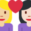 Эмодзи 👩🏼‍❤️‍👩🏻 Twitter.com