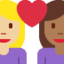Эмодзи 👩🏼‍❤️‍👩🏾 Twitter.com