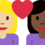 Эмодзи 👩🏼‍❤️‍👩🏿 Twitter.com