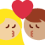 Эмодзи 👩🏼‍❤️‍💋‍👨🏽 Twitter.com