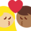 Эмодзи 👩🏼‍❤️‍💋‍👨🏾 Twitter.com