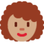 Woman Curly Hair Medium Skin Tone Twitter/X emoji