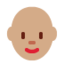 Woman Bald Medium Skin Tone Twitter/X emoji