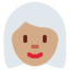Woman White Hair Medium Skin Tone Twitter/X emoji