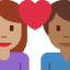 Эмодзи 👩🏽‍❤️‍👨🏾 Twitter.com