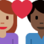 Эмодзи 👩🏽‍❤️‍👨🏿 Twitter.com