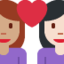 Эмодзи 👩🏽‍❤️‍👩🏻 Twitter.com