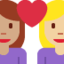 Эмодзи 👩🏽‍❤️‍👩🏼 Twitter.com