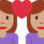 Эмодзи 👩🏽‍❤️‍👩🏽 Twitter.com