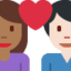 Couple With Heart: Woman, Man（明るい肌色） (Twitter)