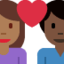Couple With Heart: Woman, Man（やや暗い肌色） (Twitter)