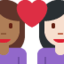 Эмодзи 👩🏾‍❤️‍👩🏻 Twitter.com