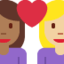 Эмодзи 👩🏾‍❤️‍👩🏼 Twitter.com