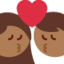Эмодзи 👩🏾‍❤️‍💋‍👨🏾 Twitter.com