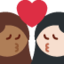 Эмодзи 👩🏾‍❤️‍💋‍👩🏻 Twitter.com