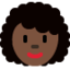 Frau mit lockigem Haar: dunkle Hautfarbe Twitter/X emoji