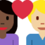 Couple With Heart: Woman, Man（やや明るい肌色） (Twitter)