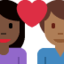 Эмодзи 👩🏿‍❤️‍👨🏾 Twitter.com