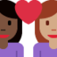 Эмодзи 👩🏿‍❤️‍👩🏽 Twitter.com