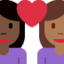 Эмодзи 👩🏿‍❤️‍👩🏾 Twitter.com