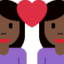 Эмодзи 👩🏿‍❤️‍👩🏿 Twitter.com