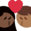 Эмодзи 👩🏿‍❤️‍💋‍👨🏾 Twitter.com