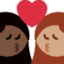 Эмодзи 👩🏿‍❤️‍💋‍👩🏽 Twitter.com