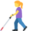 Woman with white cane Twitter/X emoji