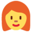 Woman: red hair Twitter/X emoji