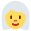 Woman: white hair Twitter/X emoji