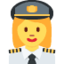 Woman pilot Twitter/X emoji