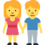 Woman and man holding hands Twitter/X emoji