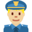 Man Police Officer（やや明るい肌色） (Twitter)