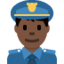Man Police Officer（暗い肌色） (Twitter)