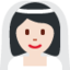 Braut mit Schleier: Helle Hautfarbe Twitter/X emoji