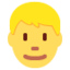 Man: blond hair Twitter/X emoji